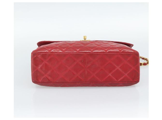 CHANEL Matelasse Chain Shoulder Bag Patent leather Red Gold CC - vista 9