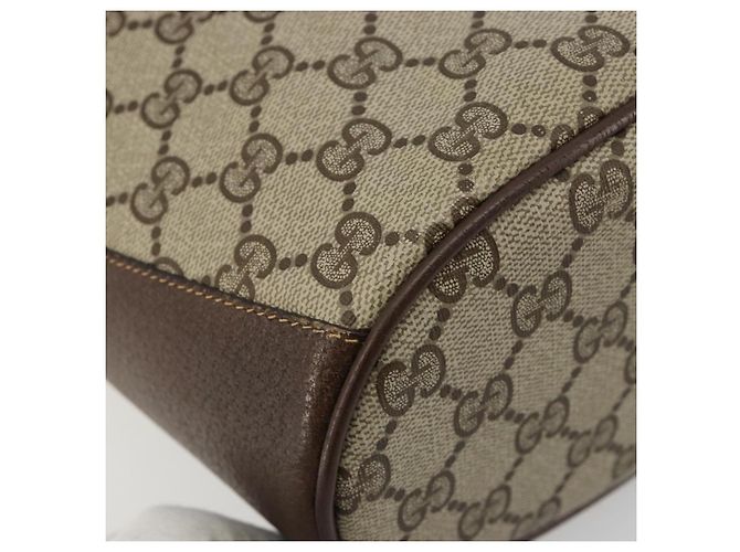 GUCCI GG Supreme Web Sherry Line Bag PVC Beige Gold 904 02 081 - vista 14