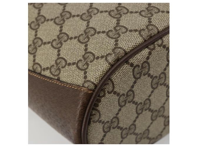 GUCCI GG Supreme Web Sherry Line Bag PVC Beige Gold 904 02 081 - vista 16