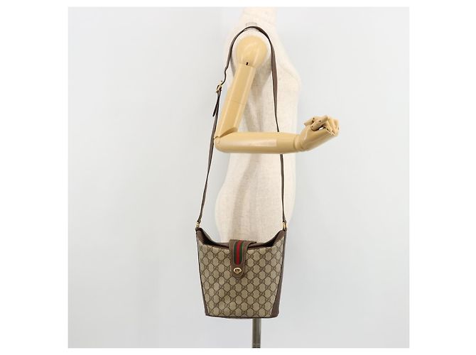 GUCCI GG Supreme Web Sherry Line Bag PVC Beige Gold 904 02 081 - vista 22