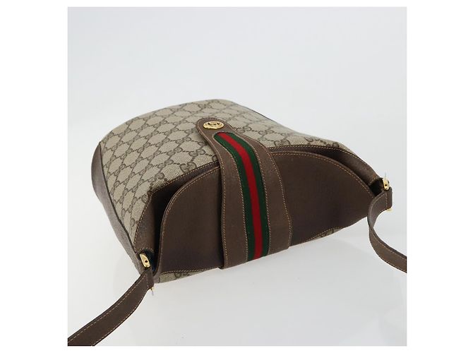 GUCCI GG Supreme Web Sherry Line Bag PVC Beige Gold 904 02 081 - vista 6