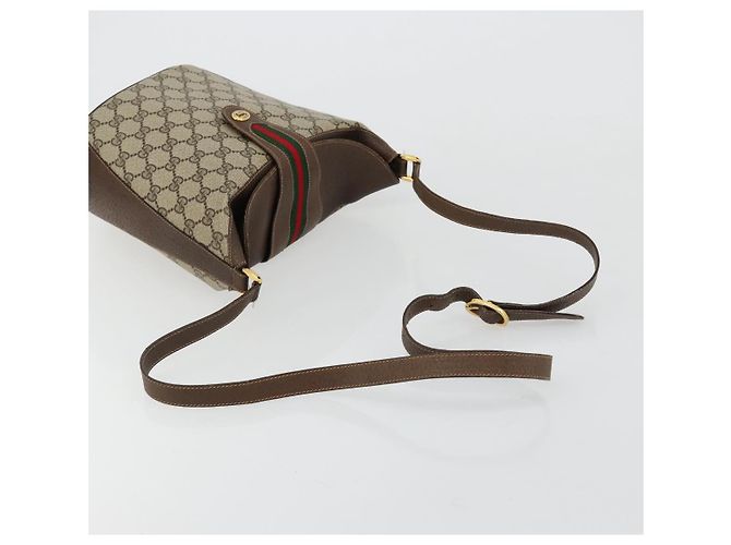GUCCI GG Supreme Web Sherry Line Bag PVC Beige Gold 904 02 081 - vista 7