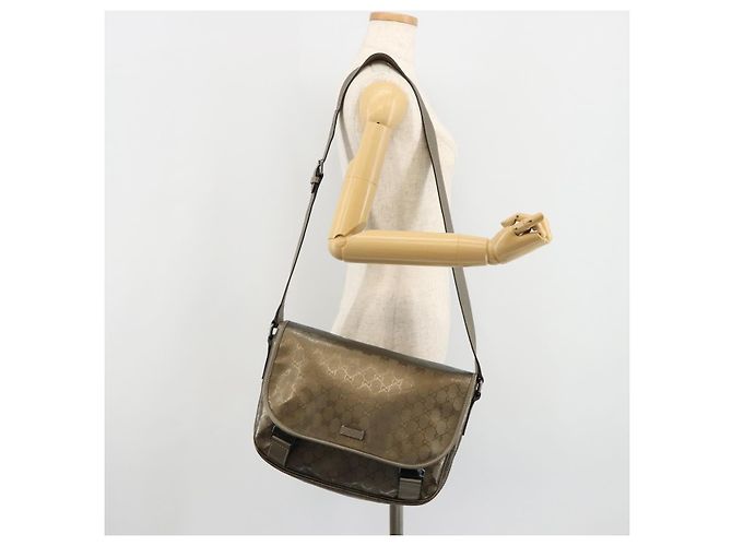 GUCCI GG Implementation Shoulder Bag PVC Gray Silver 201447 - vista 24