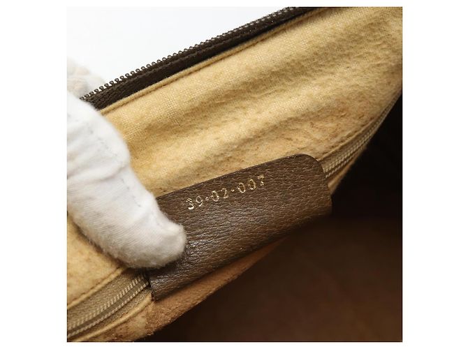 GUCCI GG Supreme Web Sherry Line Hand Bag PVC Beige Gold 39 02 007 - vista 12