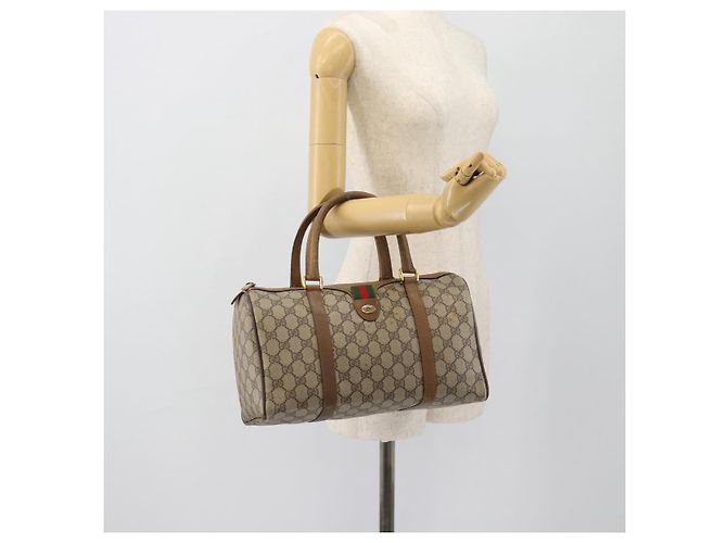 GUCCI GG Supreme Web Sherry Line Hand Bag PVC Beige Gold 39 02 007 - vista 22