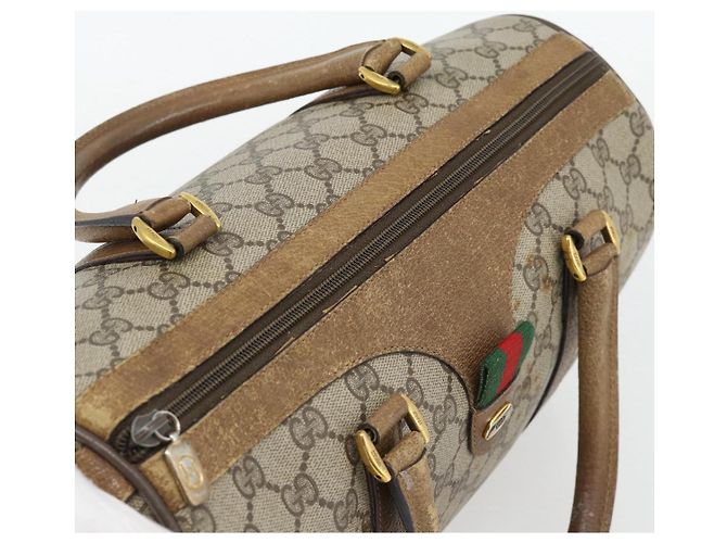 GUCCI GG Supreme Web Sherry Line Hand Bag PVC Beige Gold 39 02 007 - vista 6
