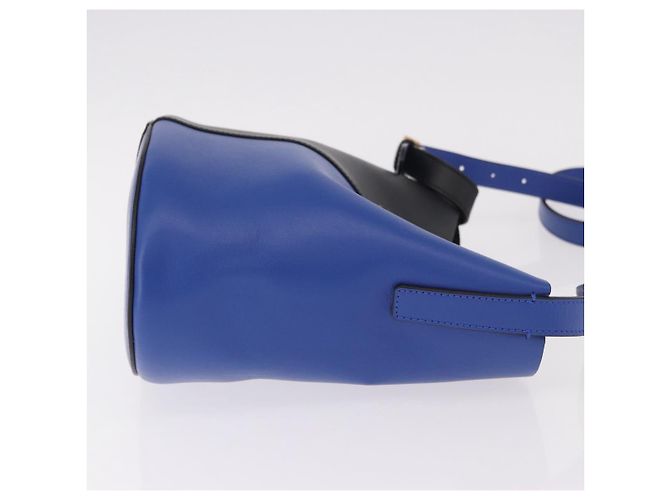 VERSACE Shoulder Bag Leather Blue Gold - vista 3