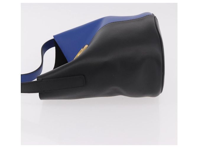 VERSACE Shoulder Bag Leather Blue Gold - vista 4