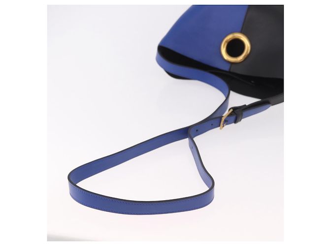 VERSACE Shoulder Bag Leather Blue Gold - vista 7
