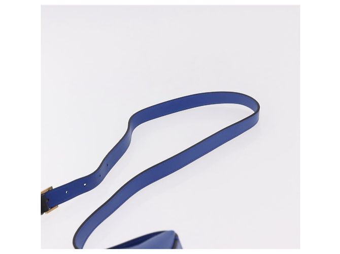 VERSACE Shoulder Bag Leather Blue Gold - vista 8