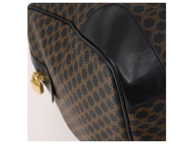 Céline CELINE Macadam Canvas Boston Bag PVC Leather Black Gold - vista 14