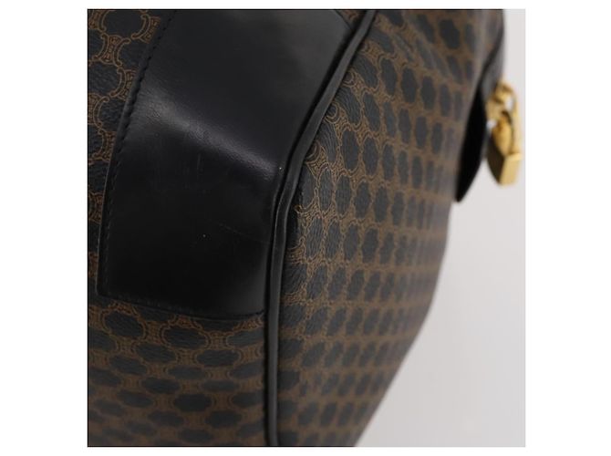 Céline CELINE Macadam Canvas Boston Bag PVC Leather Black Gold - vista 15