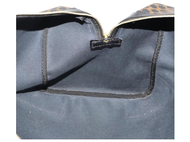 Céline CELINE Macadam Canvas Boston Bag PVC Leather Black Gold - vista 20