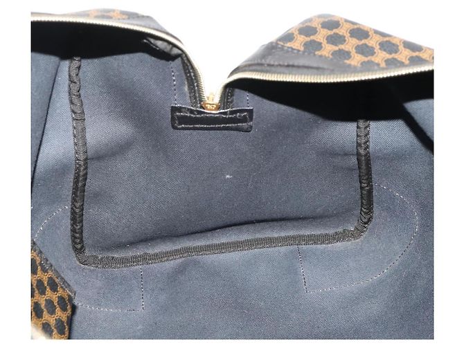 Céline CELINE Macadam Canvas Boston Bag PVC Leather Black Gold - vista 21