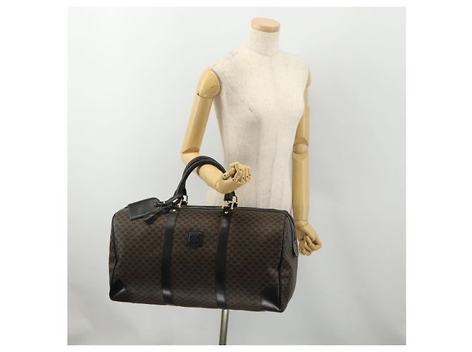 Céline CELINE Macadam Canvas Boston Bag PVC Leather Black Gold - vista 24