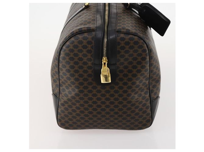 Céline CELINE Macadam Canvas Boston Bag PVC Leather Black Gold - vista 4