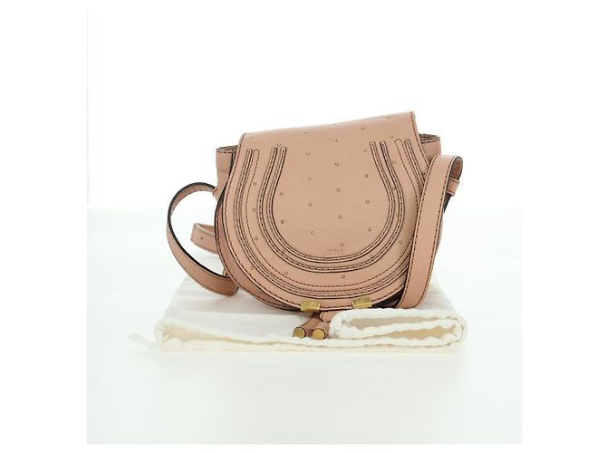 Chloé Chloe Marcie Shoulder Bag Leather Pink Gold - vista 12