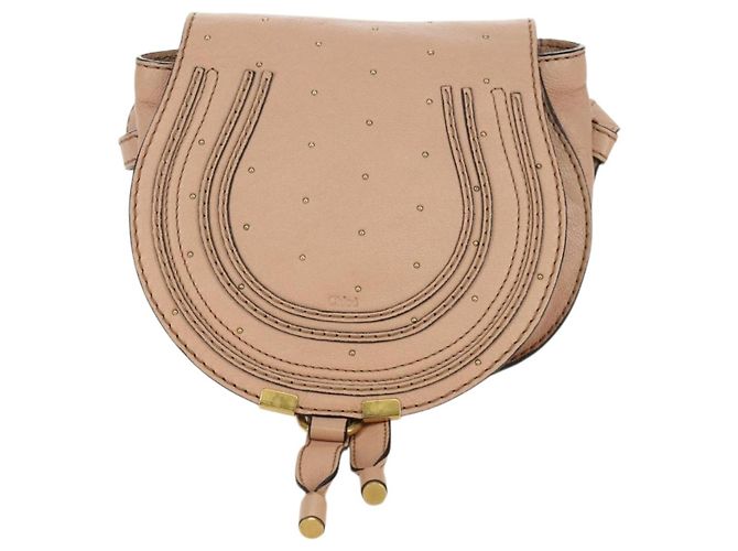 Chloé Chloe Marcie Shoulder Bag Leather Pink Gold - vista 13