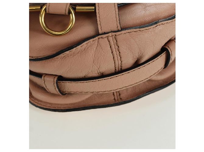 Chloé Chloe Marcie Shoulder Bag Leather Pink Gold - vista 16