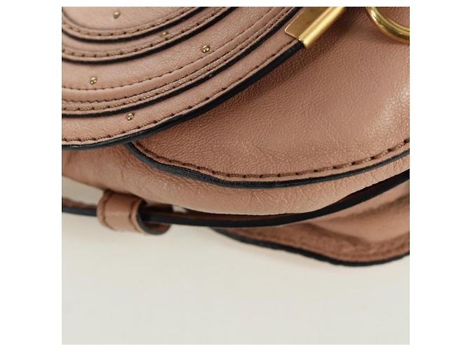 Chloé Chloe Marcie Shoulder Bag Leather Pink Gold - vista 17
