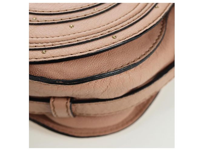 Chloé Chloe Marcie Shoulder Bag Leather Pink Gold - vista 18