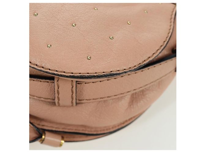 Chloé Chloe Marcie Shoulder Bag Leather Pink Gold - vista 19