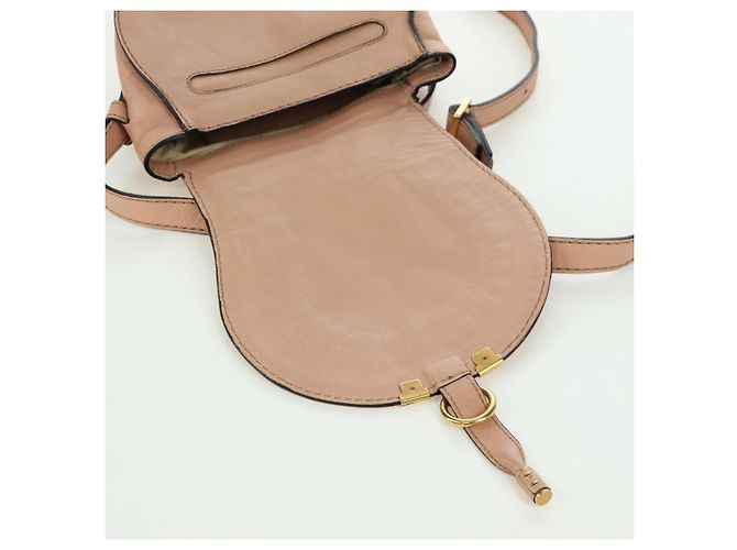 Chloé Chloe Marcie Shoulder Bag Leather Pink Gold - vista 22
