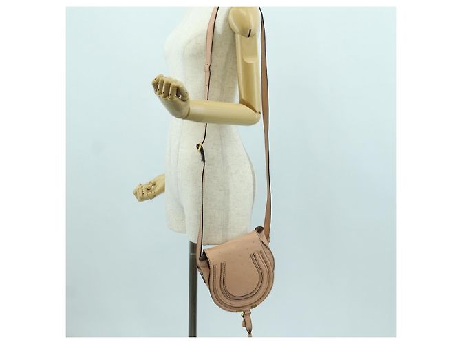 Chloé Chloe Marcie Shoulder Bag Leather Pink Gold - vista 27