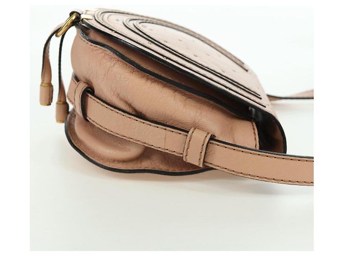 Chloé Chloe Marcie Shoulder Bag Leather Pink Gold - vista 4