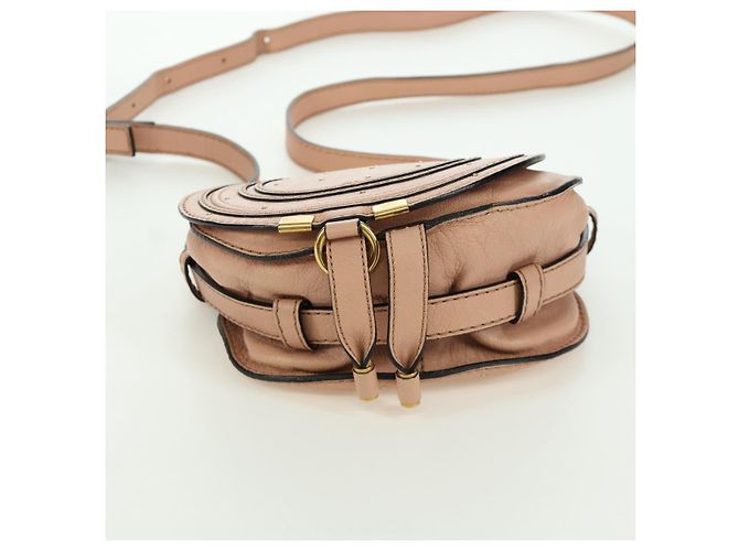 Chloé Chloe Marcie Shoulder Bag Leather Pink Gold - vista 5