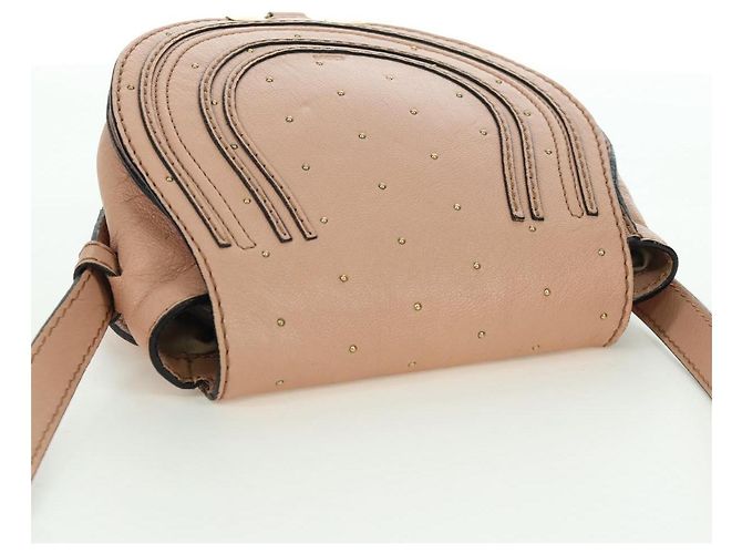 Chloé Chloe Marcie Shoulder Bag Leather Pink Gold - vista 6
