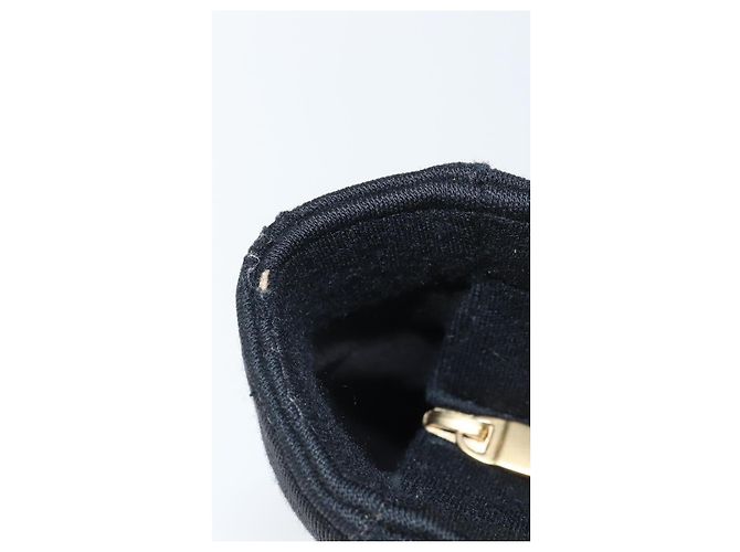 CHANEL Tote Bag Algodón Dorado Negro CC - vista 10