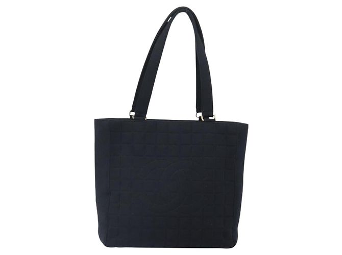CHANEL Tote Bag Algodón Dorado Negro CC - vista 13