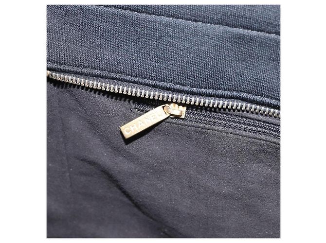 CHANEL Tote Bag Algodón Dorado Negro CC - vista 21