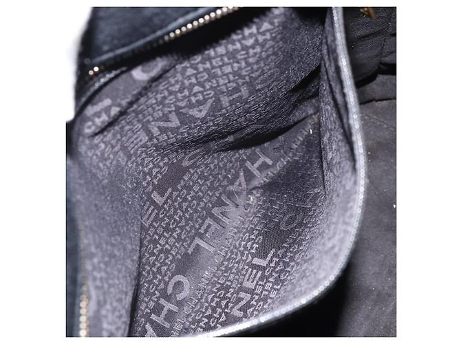 CHANEL Tote Bag Algodón Dorado Negro CC - vista 22
