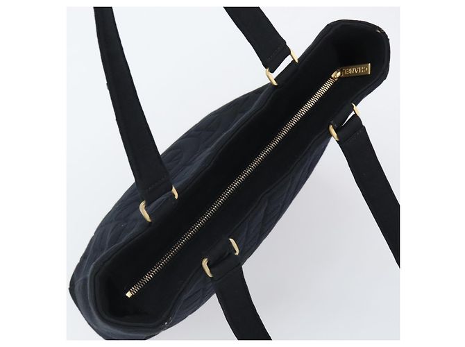 CHANEL Tote Bag Algodón Dorado Negro CC - vista 6
