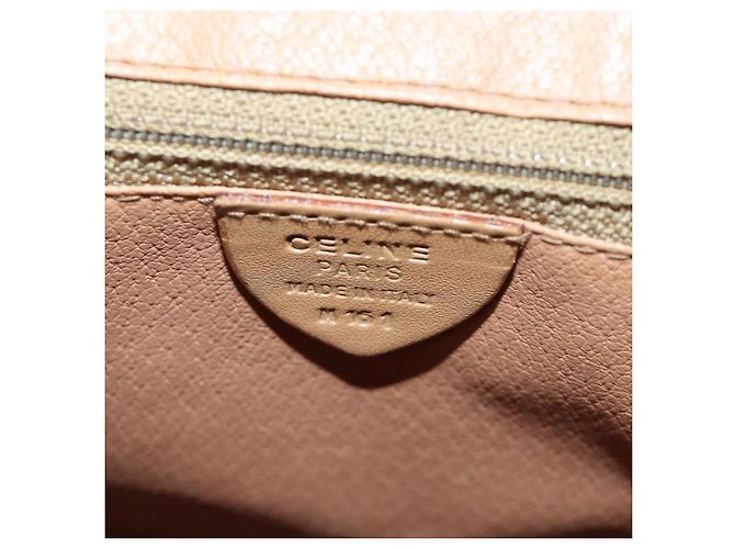 Céline CELINE Macadam Canvas Backpack PVC Leather Brown Gold - vista 12