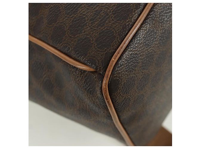 Céline CELINE Macadam Canvas Backpack PVC Leather Brown Gold - vista 16
