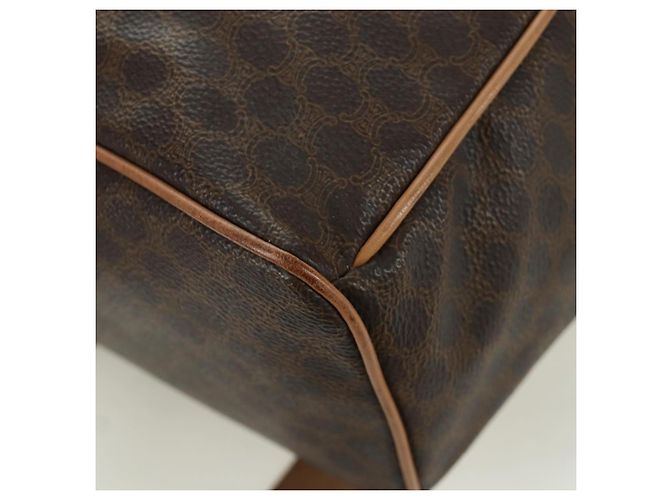 Céline CELINE Macadam Canvas Backpack PVC Leather Brown Gold - vista 17