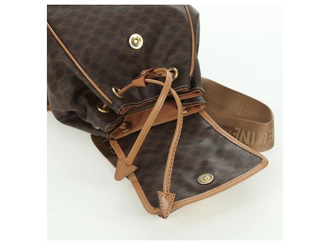 Céline CELINE Macadam Canvas Backpack PVC Leather Brown Gold - vista 22