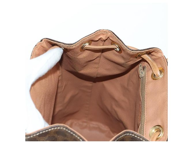 Céline CELINE Macadam Canvas Backpack PVC Leather Brown Gold - vista 23