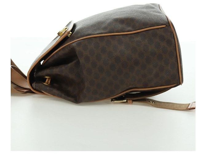 Céline CELINE Macadam Canvas Backpack PVC Leather Brown Gold - vista 3