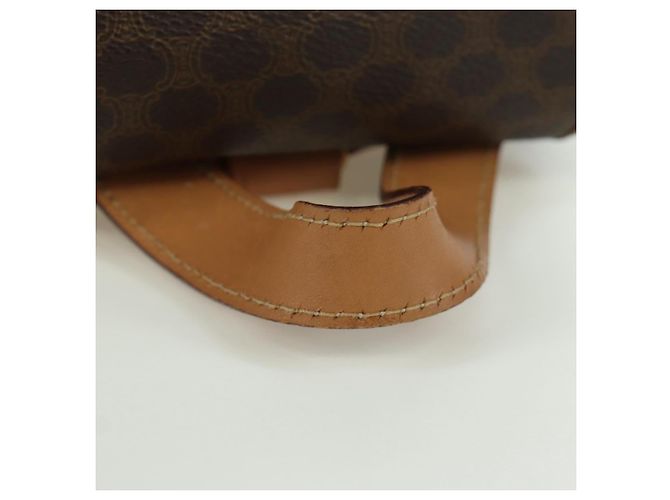 Céline CELINE Macadam Canvas Backpack PVC Leather Brown Gold - vista 7