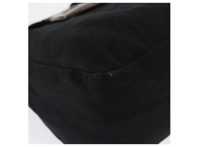 FENDI Mamma Baguette Shoulder Bag Nylon Black Silver - vista 14