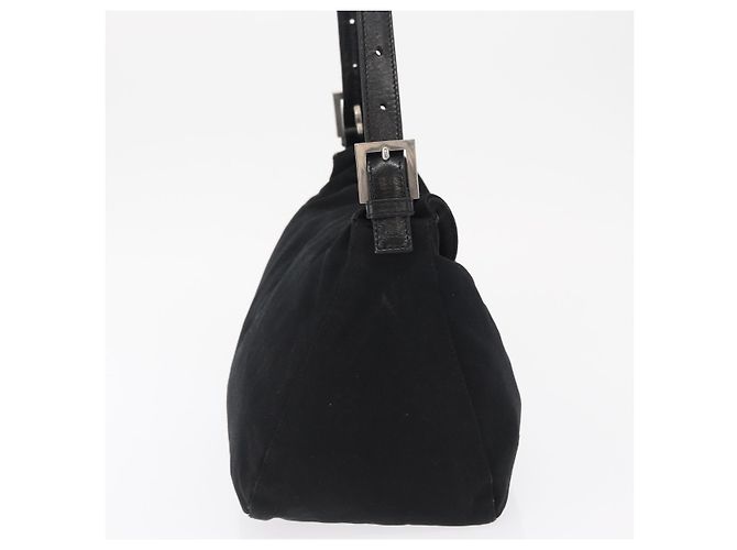 FENDI Mamma Baguette Shoulder Bag Nylon Black Silver - vista 4