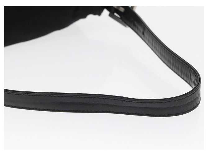 FENDI Mamma Baguette Shoulder Bag Nylon Black Silver - vista 7
