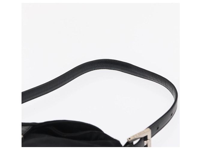 FENDI Mamma Baguette Shoulder Bag Nylon Black Silver - vista 8