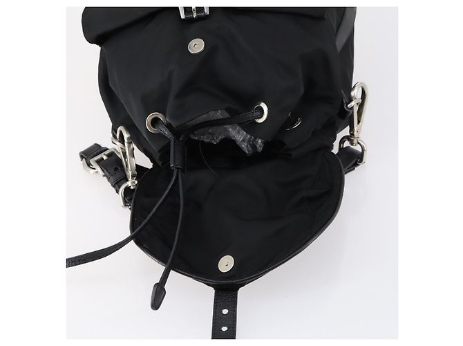 PRADA Schultertasche Nylon Black Silver - Ansicht 10