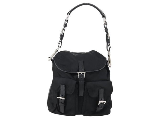PRADA Schultertasche Nylon Black Silver - Ansicht 13