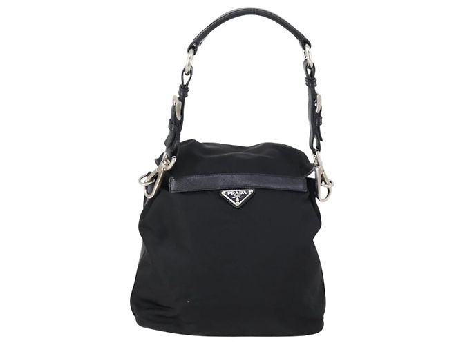 PRADA Schultertasche Nylon Black Silver - Ansicht 2